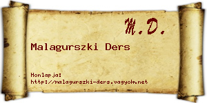 Malagurszki Ders névjegykártya